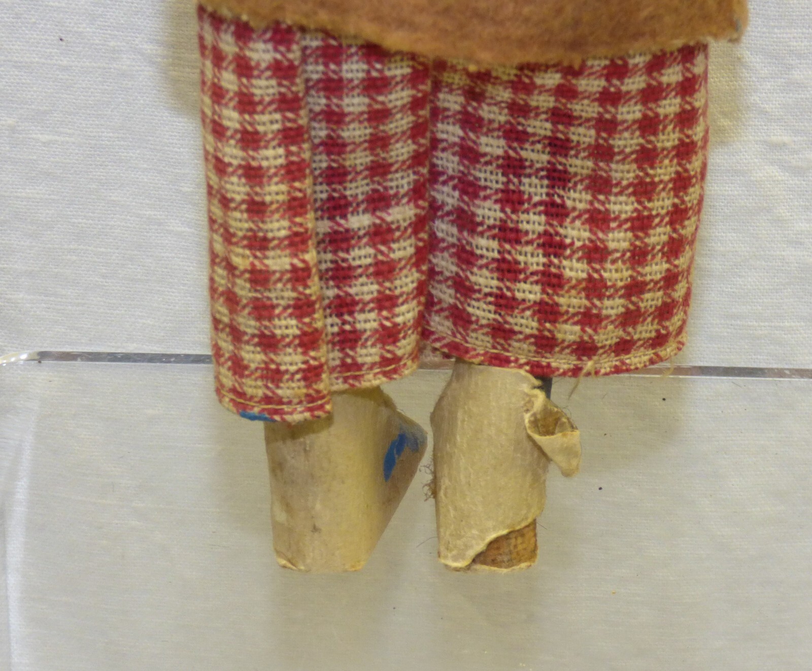 Skookum Dolls 9 7/8" Male & 9" Female w Taped Feet & Side Glancing Eyes Vtg Pair