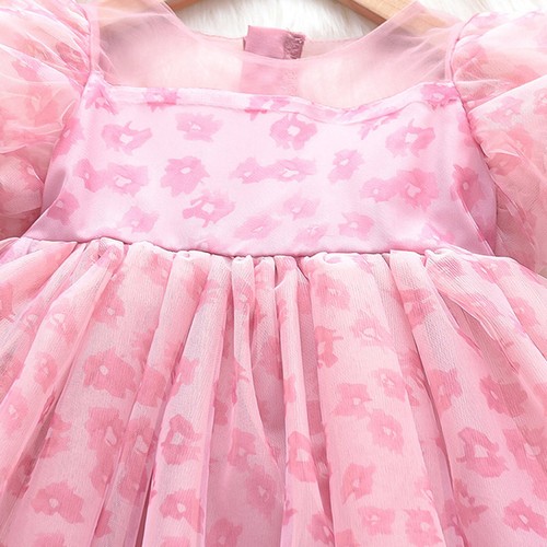 Baby Girls Sundress Bowknot Tulle Dress Floral Printed Swing Kids Princess Tutu - Picture 15 of 21