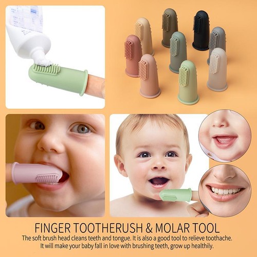 Baby Soft Finger Toothbrush Bpa Free Silicone Infant Tooth Teeth Clean Brush Foo - Picture 9 of 36
