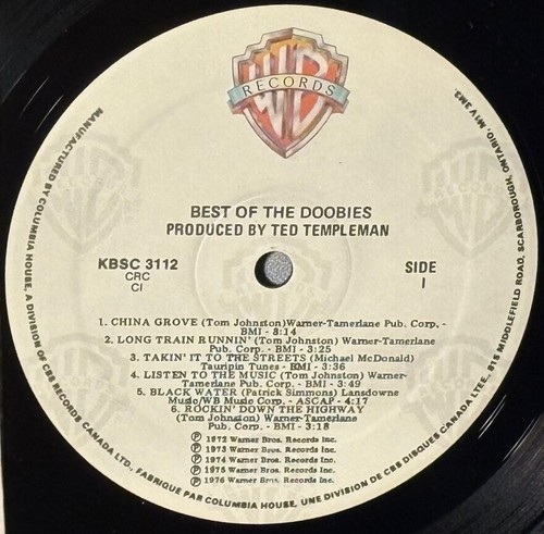 LP DOOBIE BROTHERS Best of the (ORIG VINYL, CRC, KBSC 3112, 1976) NM/NM - Picture 2 of 4