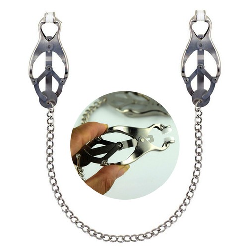 Metal-Chain-Nipple-Clamps-Clit Clip-Breast-Stimulator-Enhancer SM Bondage Game - Picture 2 of 12