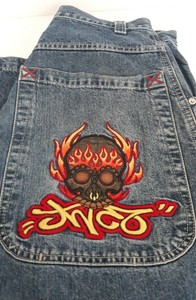 JNCO Jeans ð¥VINTAGE FLAMING SKULL 32x30 Blue Jeans Skater Syleð¥ Spring Readyð¥ | eBay