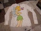 Juniors DISNEY TINKERBELL SPOIL ME snowflakes THERMAL shirt TOP Size Junior... — photo 1