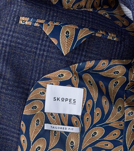 Skopes Giacca Sportiva Uomo Taglie Forti Tal Woolf Check (MM30029) Taglia 54-62, Navy - Foto 2 di 5