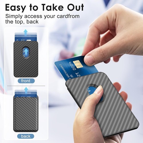 Phone Wallet, Mag safe Wallet with Minimalist Pocket Cards Sleeve, Slim - Picture 3 of 6