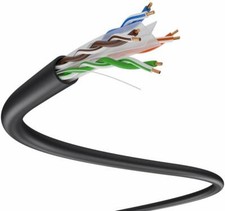 CAT6 1000FT UTP CABLE SOLID 23 AWG LAN NETWORK ETHERNET BULK WIRE 550MHz BLACK