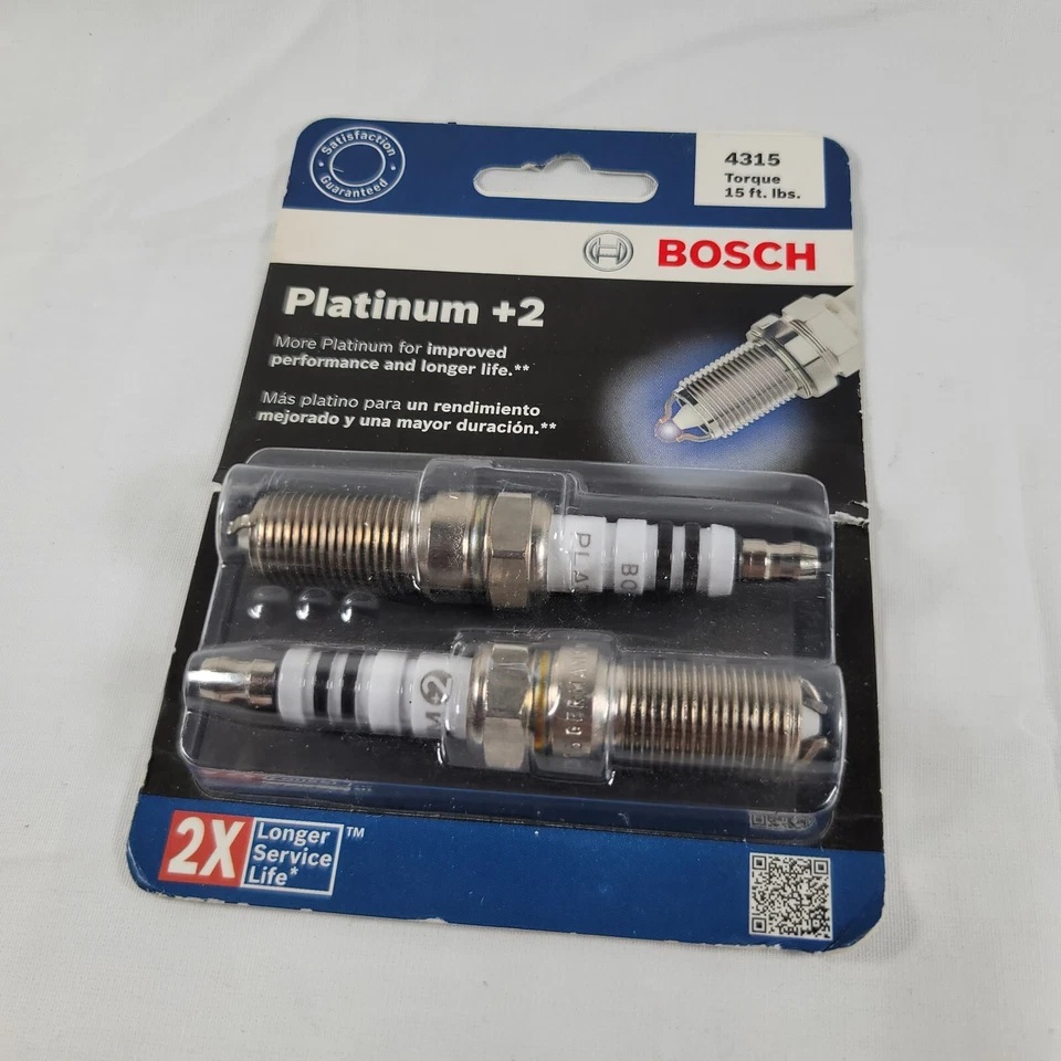 Bosch 4315 Platinum +2 bujías paquete de 2 par 15 libras Foto 2 de 4
