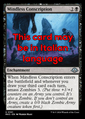 MTG 4x MINDLESS CONSCRIPTION EXC - EINBERUFUNG OHNE SINN 101 - MH3 - MAGIC
