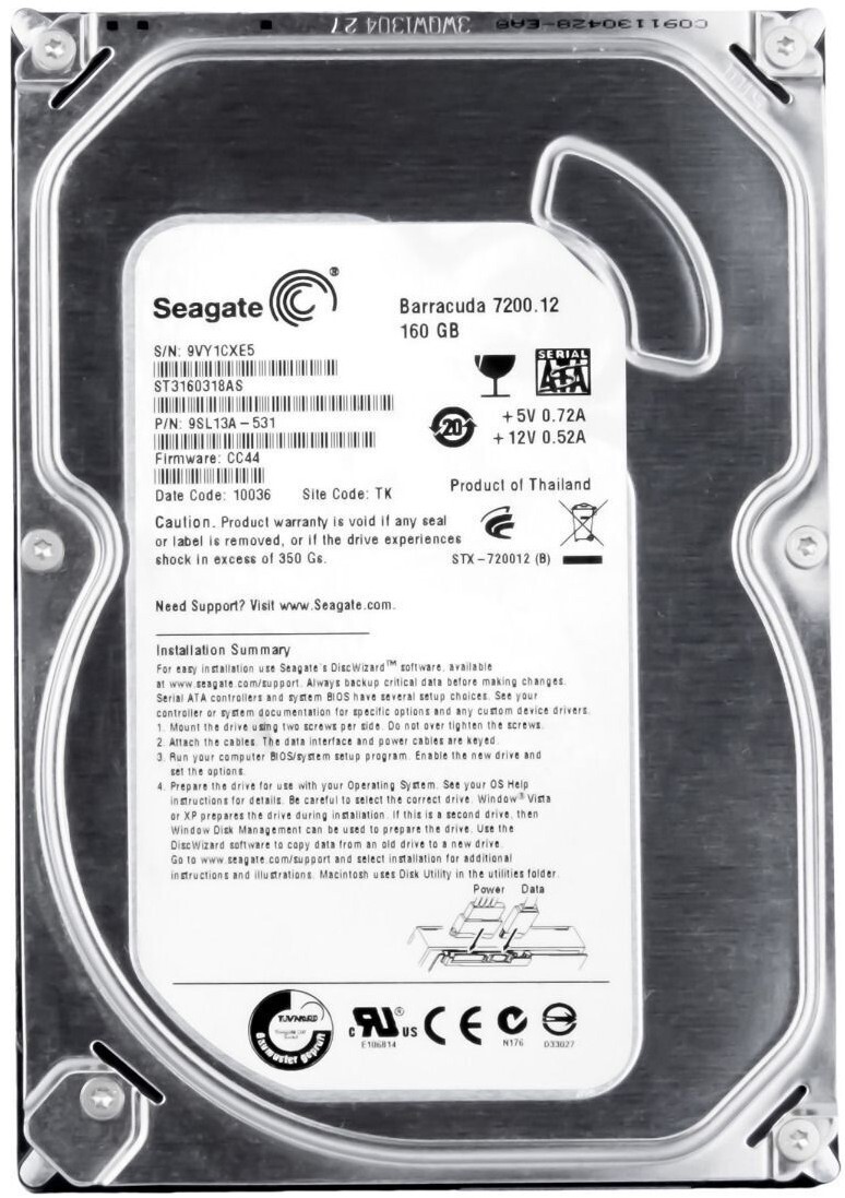 Seagate 7200.12 160GB HDD 3.5インチ Seagate Barracuda 7200.12 160GB Internal 7200RPM 3.5