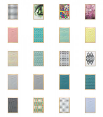 Ambesonne Abstract Motifs Wall Art with Frame for Bathrooms Living Room Dorms