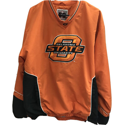 58 Sports Oklahoma State University Embroidered Pullover Jacket Coat Size  LG OSU