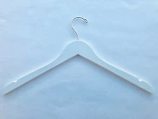 Adult Bright White Top Wooden Hanger Gold Hook, Box of 50