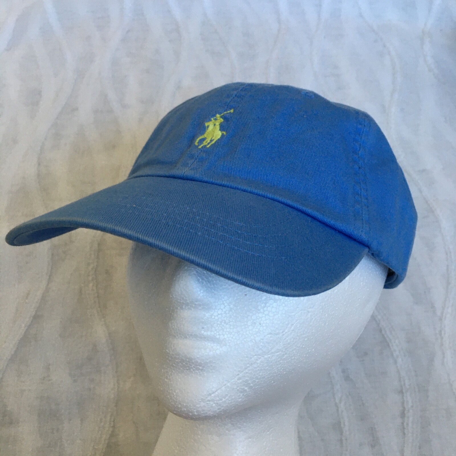 Polo Ralph Lauren Cappello Strapback Blu Giallo Pony Regolabile Cappello Papà Vintage Y2K