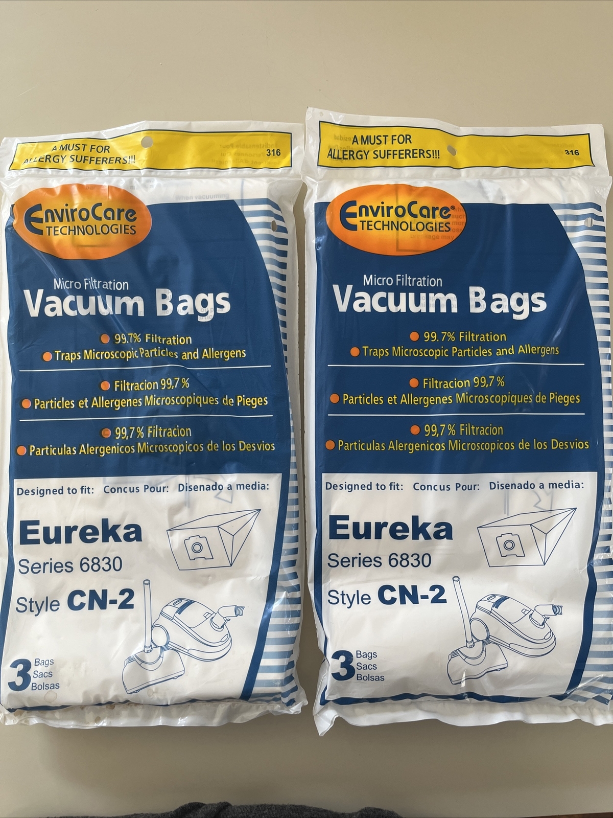 6 Bags Eureka Series 6830 Style CN2 Vacuum Bags eBay