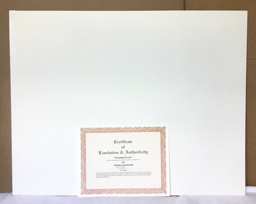 Early THOMAS KINKADE Unframed EVENING SERVICE Paper Litho SN 26x20 w/ COA - Picture 3 of 8
