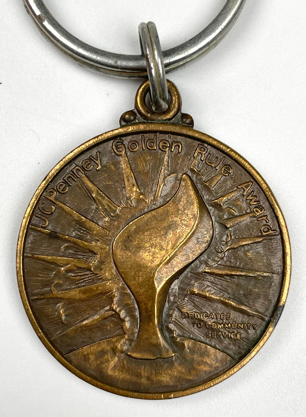 Vintage JC Penney Golden Rule Award Keychain Medal James Cash Penney ...