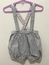 Cute Baby Girls Mothercare Grey Dungarees Shorts Romper 6-9m💗