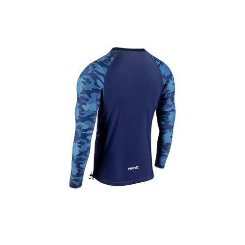 MXDC Sport Swim Shirt Men's 2XL Blue Long Sleeve Rash Guard UPF 50+Norway NWT - Picture 3 of 13