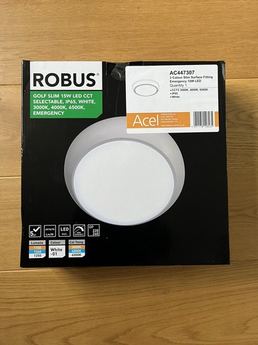 Robus GOLF SLIM 15W LED Colour selectable IP65 White, Emergency - Picture 1 of 2