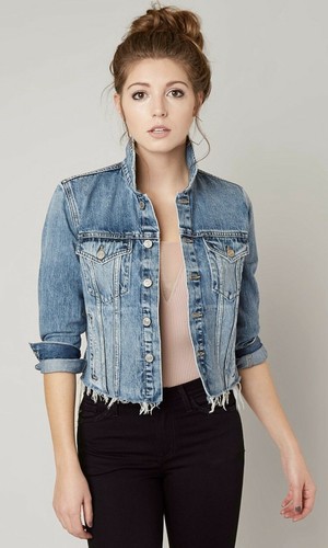 Lucky Brand Ripped Denim Jacket Size 