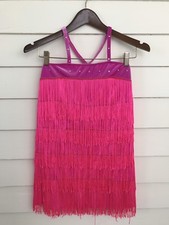 Art Stone Dance Costume Girls Size LC Large Latin Jass Fringes Dress E338