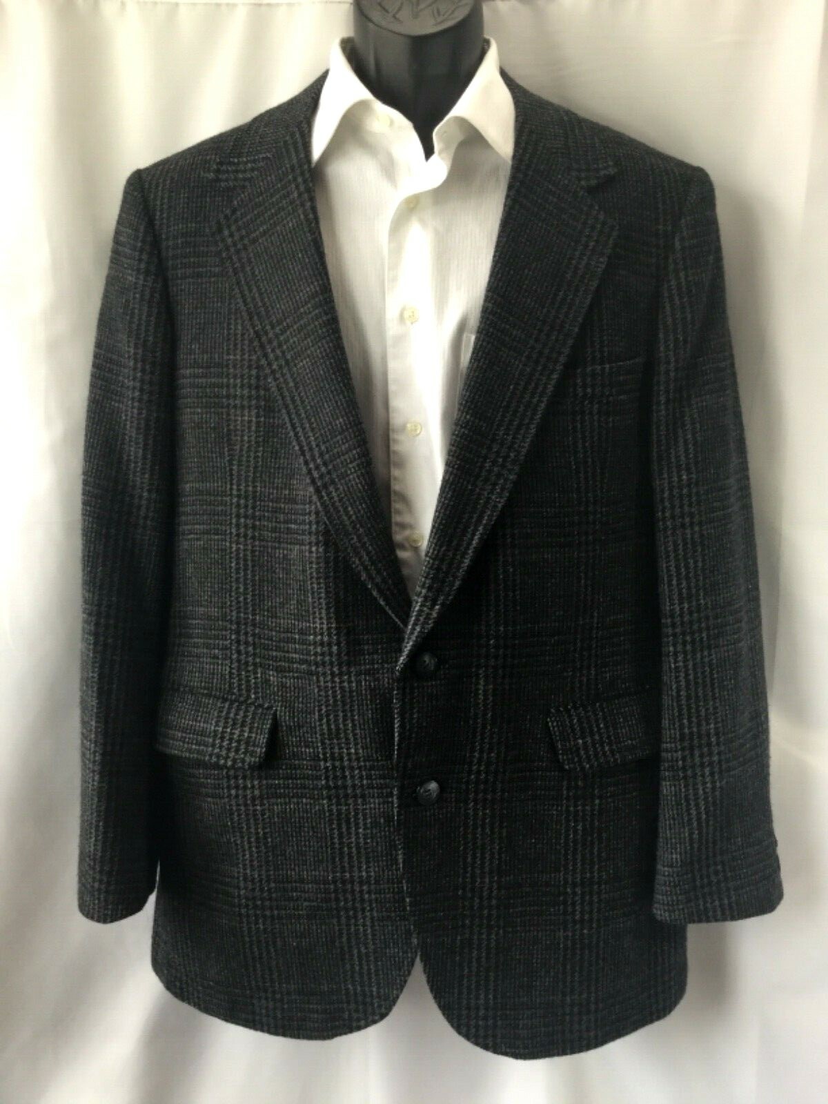 FILA Giacca cappotto sportivo ADAMS ROW uomo media 40 R lana grigio e nero Glen a quadri