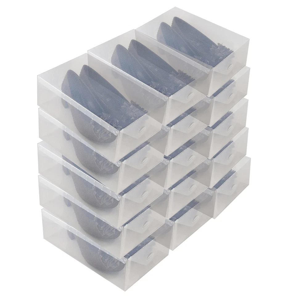 15x DynaSun PP368T Scatola Box Porta Scarpe Trasparente Uomo Donna Salvaspazio