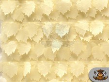 Taffeta Grape Leaves Fabric IVORY / 57" Wide / Sold by the yard