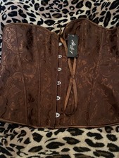 Women  s Brown Corset with Design Size Medium New with Tags