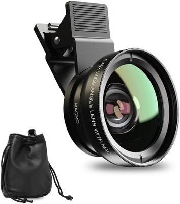 Phone Camera Lens, 2 in 1 Clip-on Lens Kit 0.45X Wide Angle 140°+ 12.5X Macro