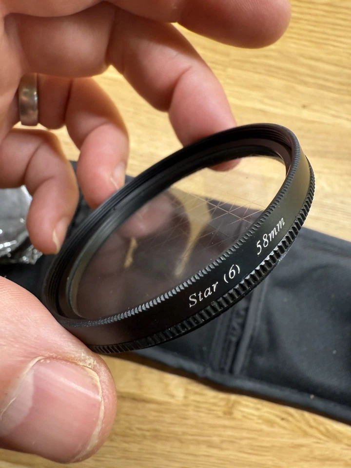 Set of 3 Unbranded 58mm Star Effect Cameras Lens Filters Star 4 6 & 8 In Pouch - Image 4 of 4