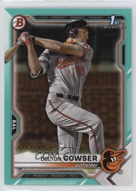 2021 Bowman Draft Aqua 196/199 Colton Cowser #BD-166 he0