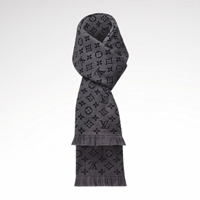 Louis Vuitton Schal Monogramm Wolle Grau/Schwarz  M78526 Limited 200 Anniversari