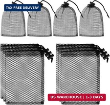 Sliverdew 10PCS Small Mesh Bags Drawstring Black Mesh Drawstring Bag Mini Nylon