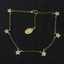 Anklet Michal Negrin Crystals flower made in Israel
