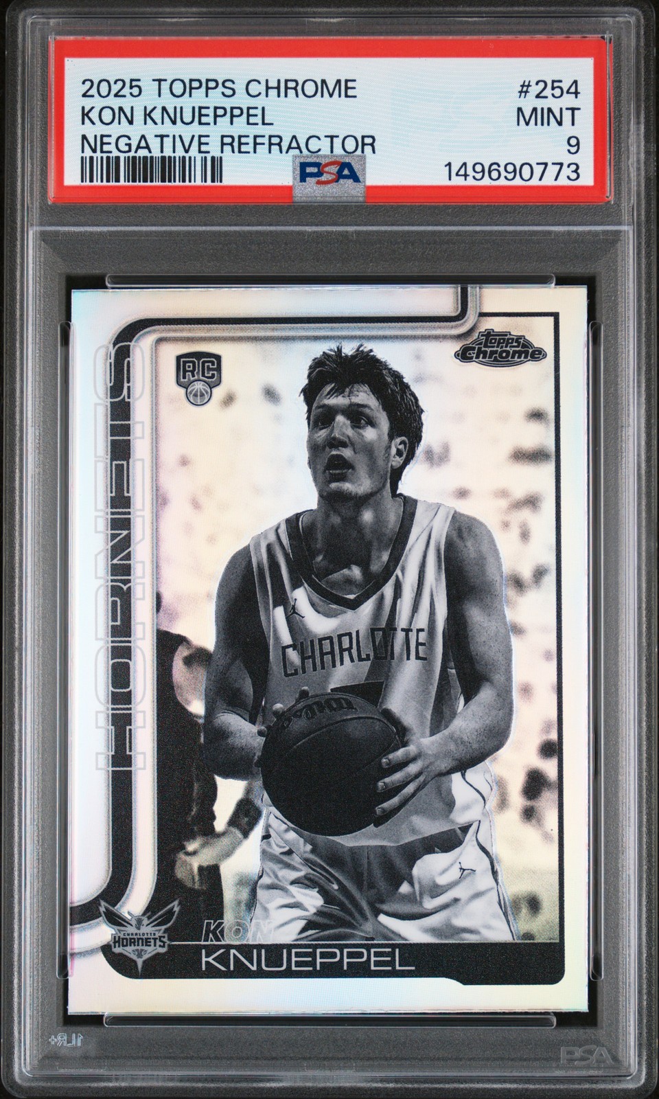 2025 TOPPS CHROME NEGATIVE REFRACTOR #254 KON KNUEPPEL PSA 9
