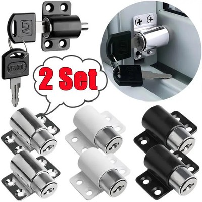 New 2/1Set Sliding Door Window Locks With 2 Keys Baby Child Safety Protection An