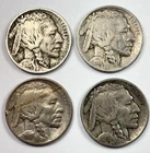 1913-1916 Buffalo Nickel 5c Philadelphia US 5 Cents Early Date Coins 4 Coin Lot
