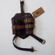 HiiFeuer Medieval Brown Faux Leather Double Back Sword Holder