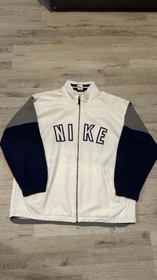 Nike Vintage Sweater Y2K Marineblau Grau Größe L Retro Look Oversized