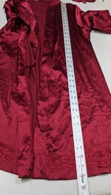 Ekouaer Red Satin Robe Womens S Kimono Classic Sexy Elegant Lace Accent #100L