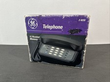 GE Desktop 12 Number Memory Corded Telephone Black 90 s Vintage 2-9233