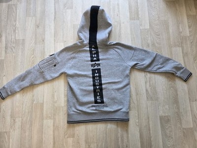 Alpha Industries Hoodie Grau/Schwarz Gr. S   Heavy Hoodie