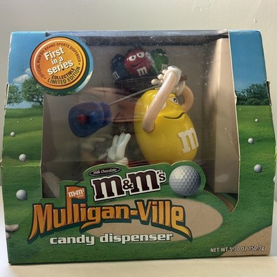 M&M Candy Dispenser Mulligan Ville Golf Yellow Character Vintage Collectible NIB