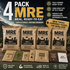Wildfire Preparedness MRE 4-Pack Emergency Ready-to-Eat Meals USA Made