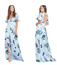 Show Me Your Mumu Womens Heather Halter Dress Size XL Floral Blue Hawaii