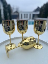 1 Stk. Moet Chandon, Ice Imperial Champagner Glas Acryl Becher  Gold , NEU Galva