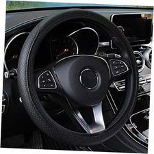 Leather Car Steering Wheel Cover, Elastic, Breathable Anti-Slip, Black1