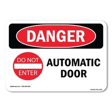 Automatic Door ANSI Danger Sign Metal Plastic Decal