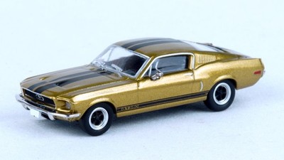 Brekina 1968 Ford Mustang GT350 - Gold/Black Stripes #BRE19615 HO 1/87 Scale